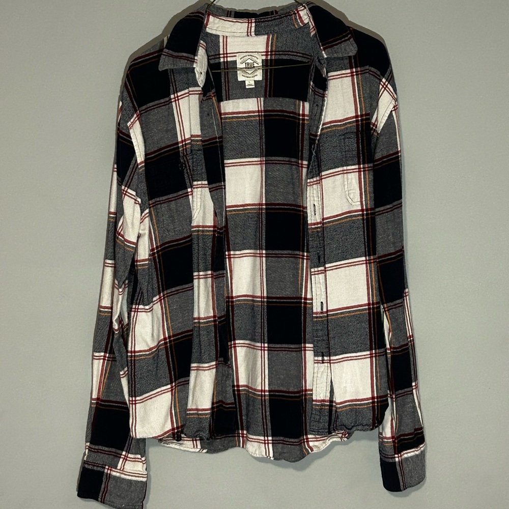 True Craft Men’s Large Blue/Red/Orange/White Flannel Shirt